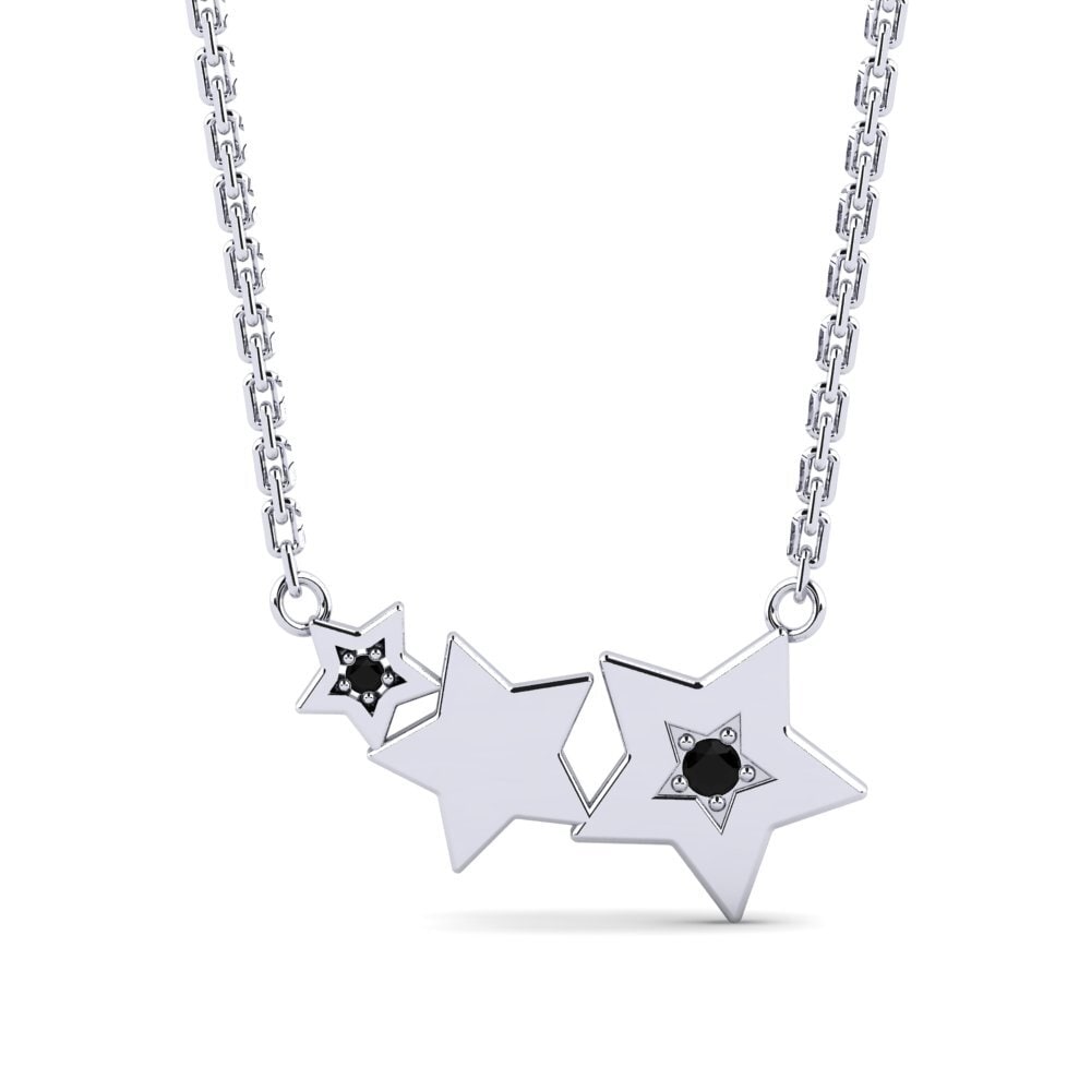 9ct White Gold Black Diamond Women's Necklace Caitline