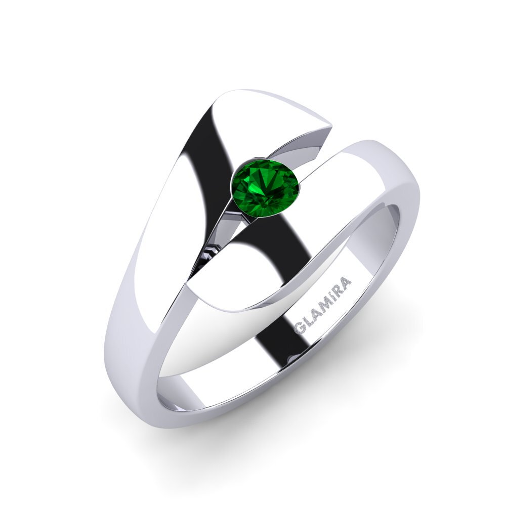 Green Zirconia Engagement Ring Calvina