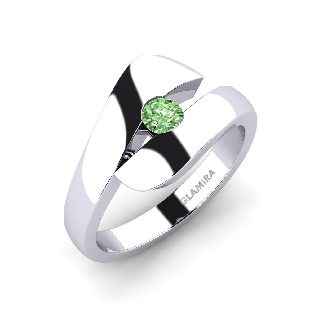 Green Diamond Engagement Ring Calvina