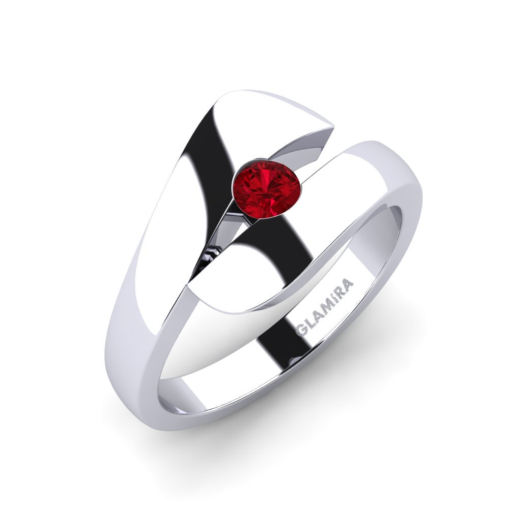 Red Zirconia Engagement Ring Calvina