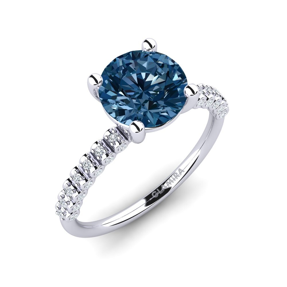 Blue Diamond Engagement Ring Cannoli 2.0 crt