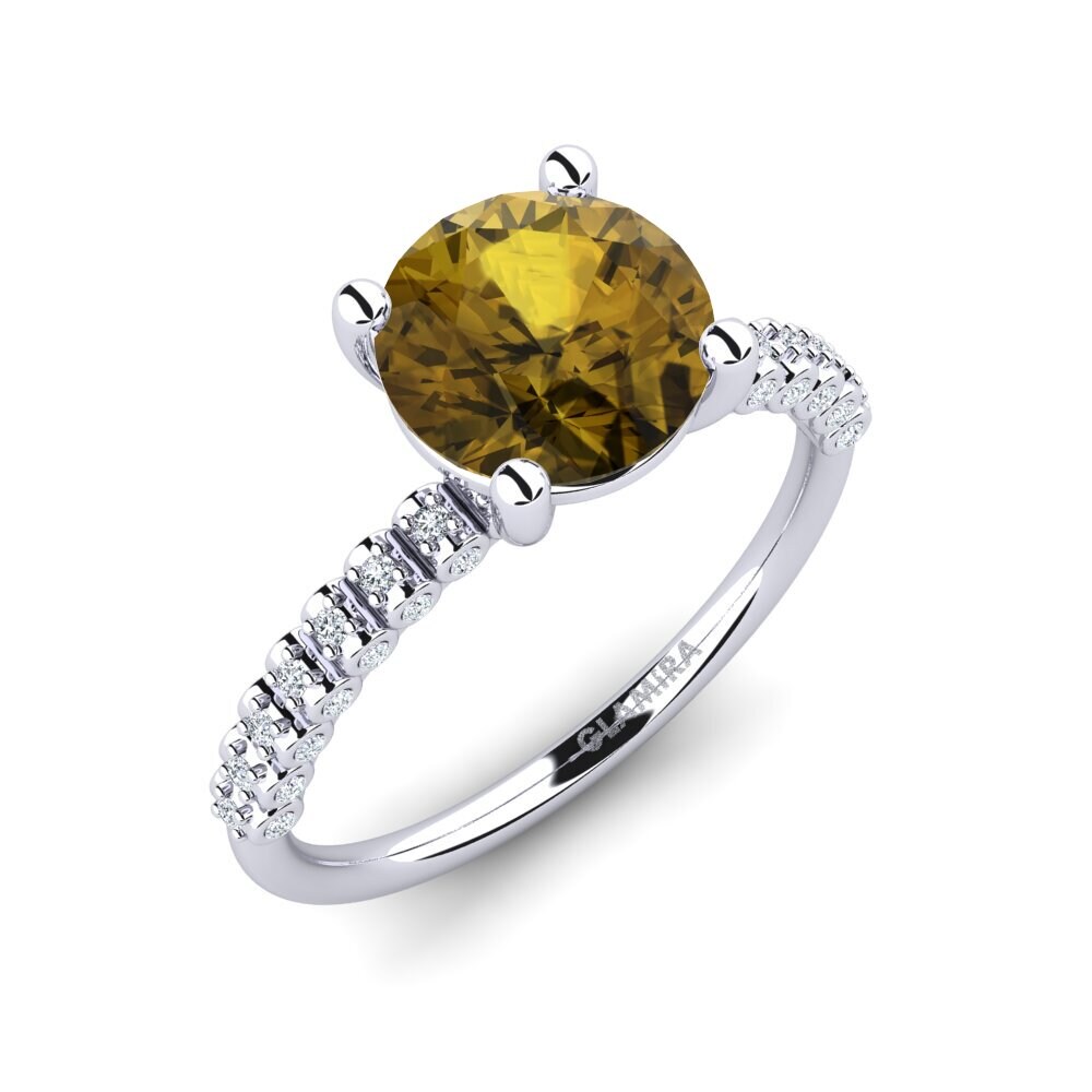 Brown Zircon Engagement Ring Cannoli 2.0 crt