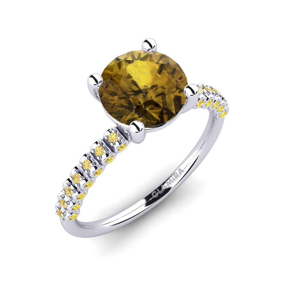 Brown Zircon Engagement Ring Cannoli 2.0 crt