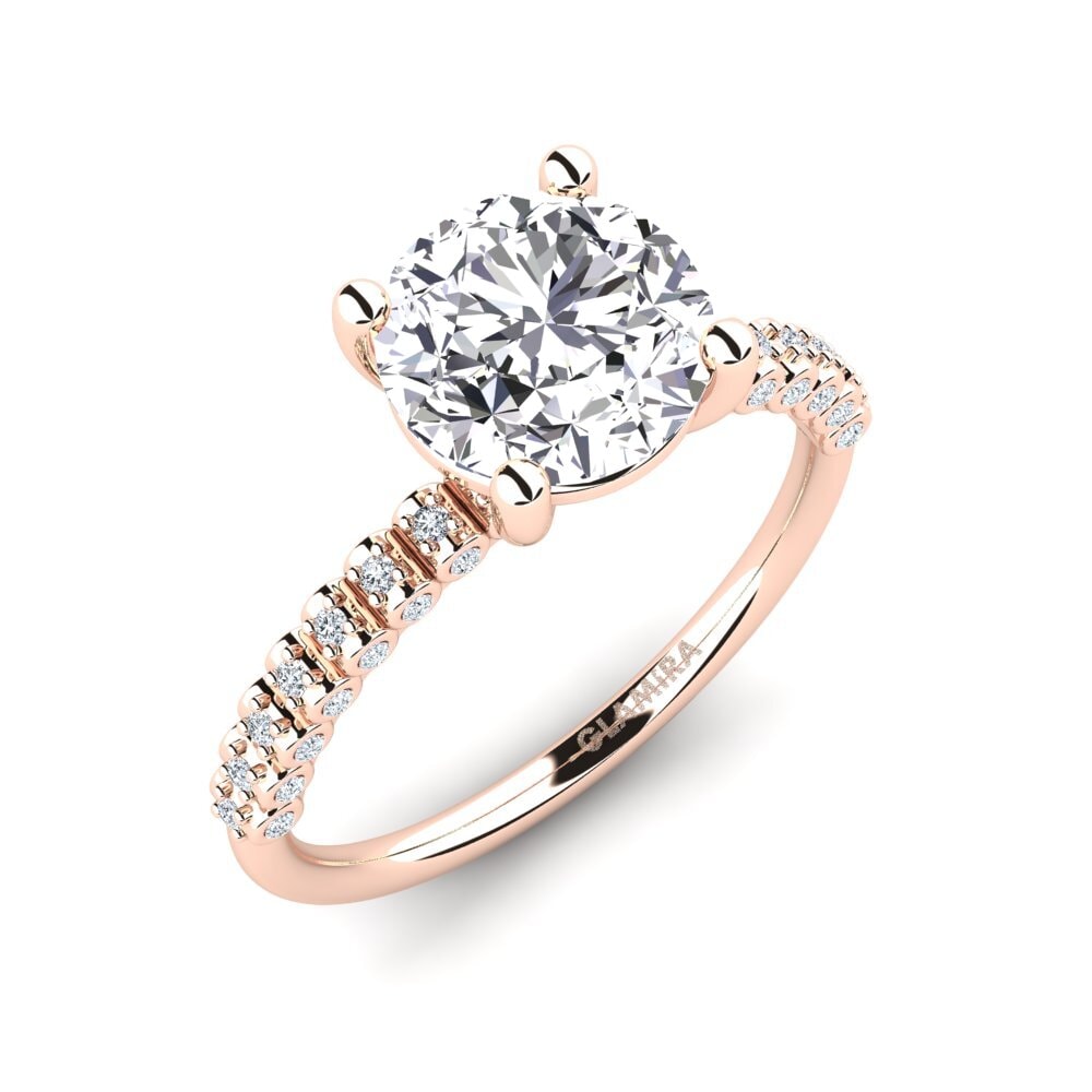 14ct Rose Gold Engagement Ring Cannoli 2.0 crt