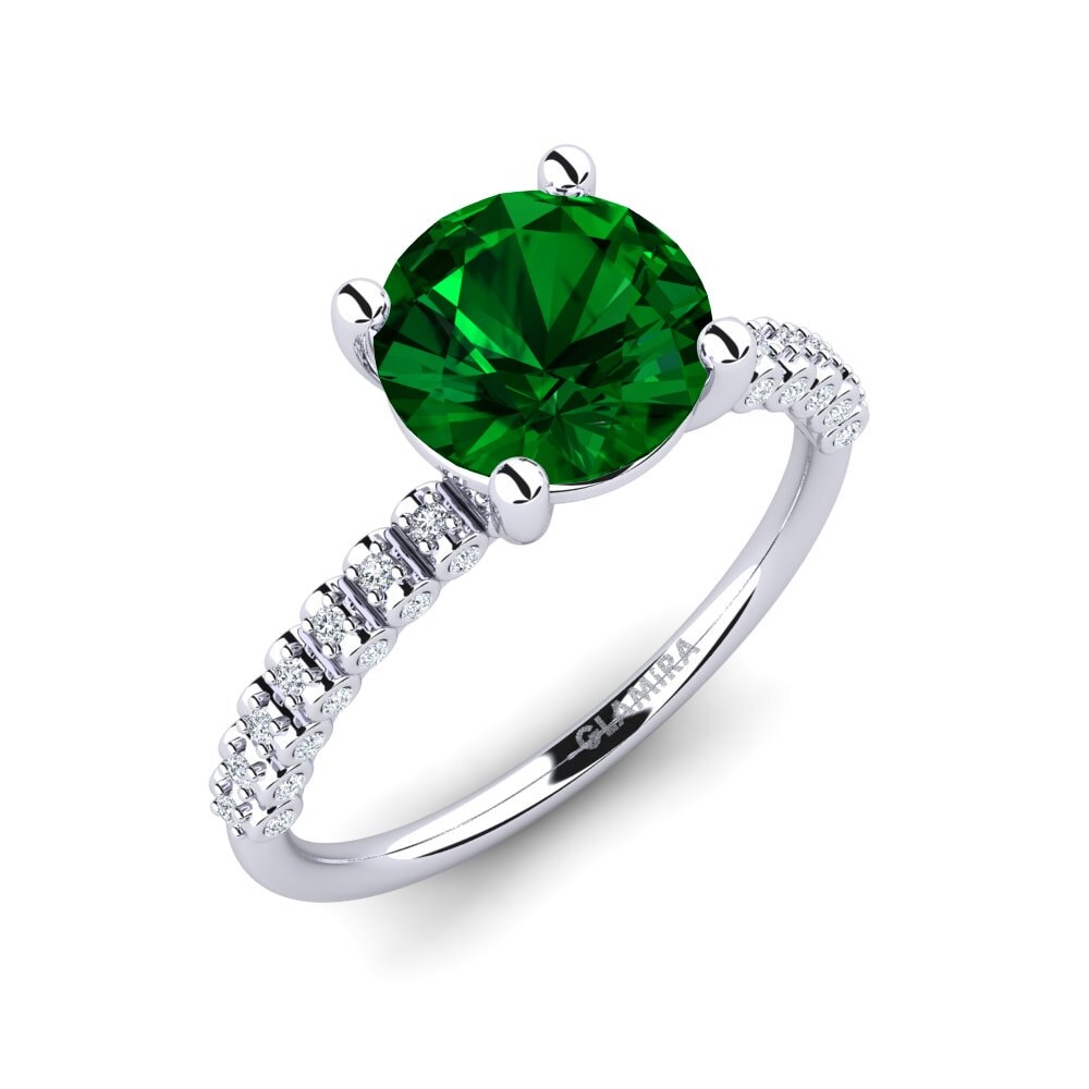 Green Zirconia Engagement Ring Cannoli 2.0 crt