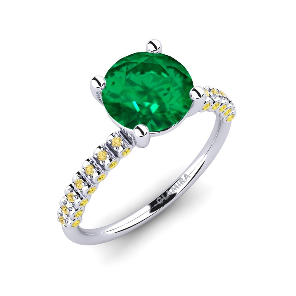 Emerald (Lab Created) Engagement Ring Cannoli 2.0 crt
