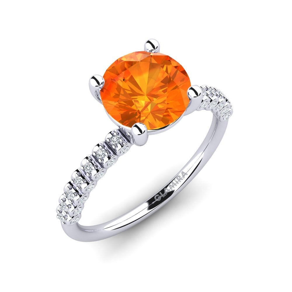 Orange Sapphire Engagement Ring Cannoli 2.0 crt