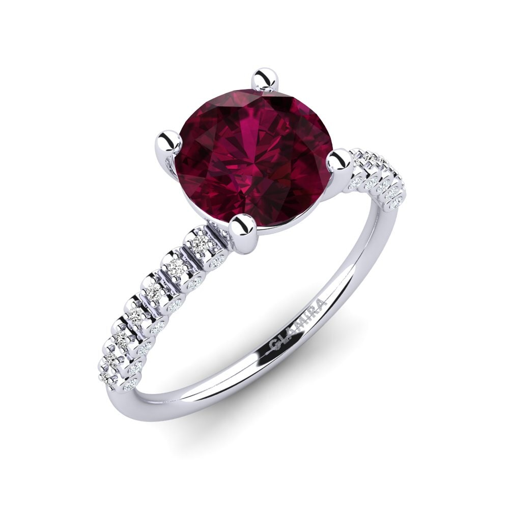Rhodolite Garnet Engagement Ring Cannoli 2.0 crt