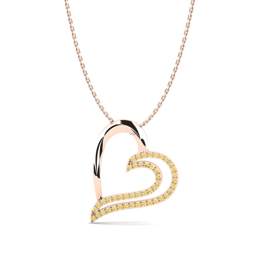 14ct Rose Gold Yellow Diamond Women's Pendant Celeste