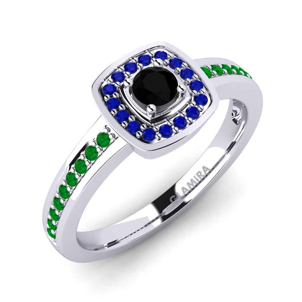 Black Sapphire Engagement Ring Claire