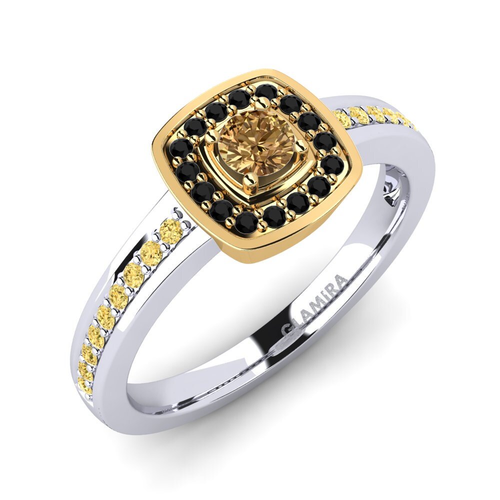 14ct White & Yellow Gold Engagement Ring Claire