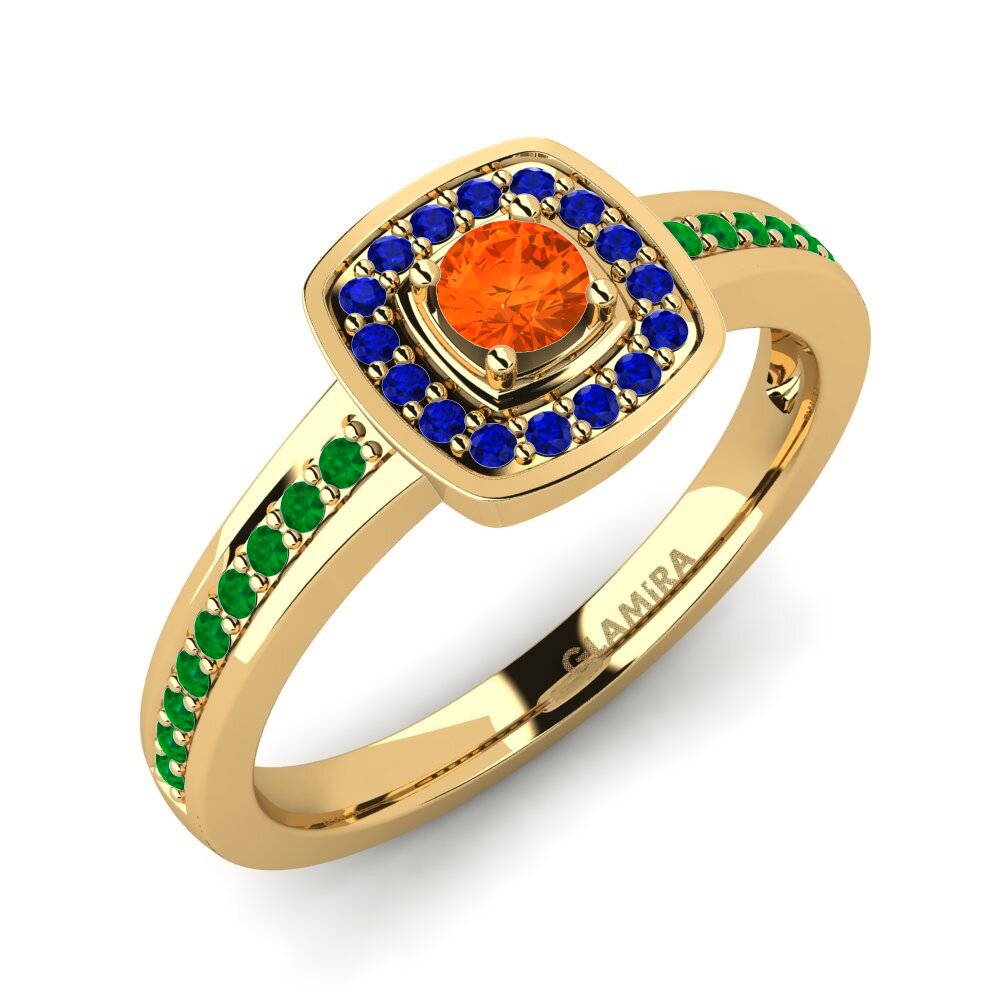 9ct Yellow Gold Fire Opal Engagement Ring Claire