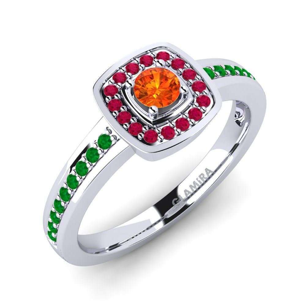Orange Sapphire Engagement Ring Claire