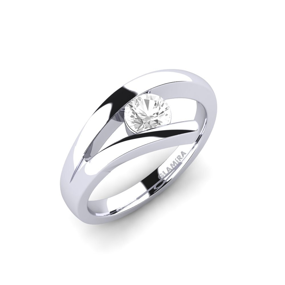 Saphir Blanc Bague de fiançailles Clara 0.5crt