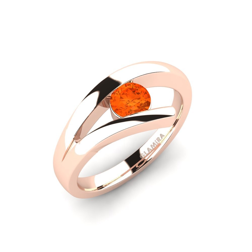 14ct Rose Gold Fire Opal Engagement Ring Clara 0.5 crt