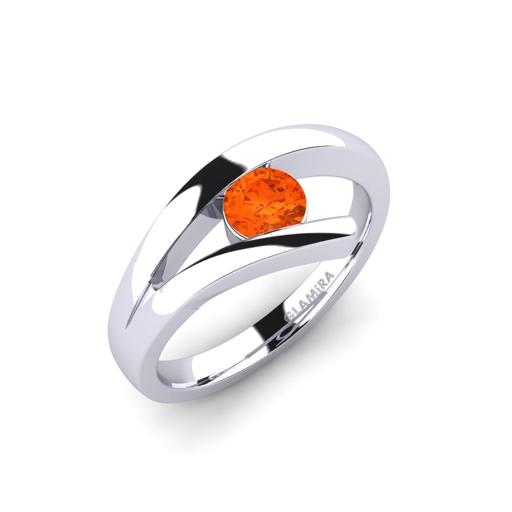 Rotondo Opale di Fuoco Anello di fidanzamento Clara 0.5crt