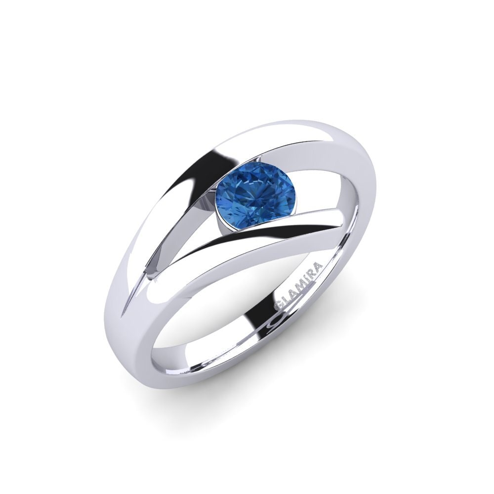 Dark Blue Zirconia Engagement Ring Clara 0.5 crt
