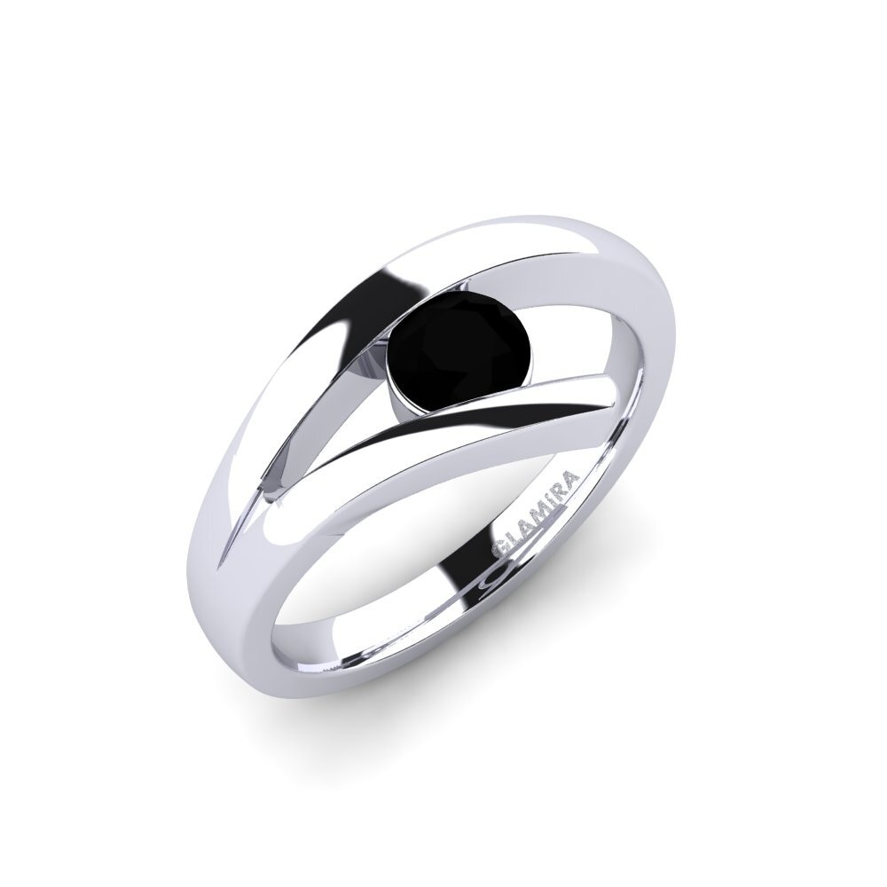 Black Sapphire Engagement Ring Clara 0.5crt