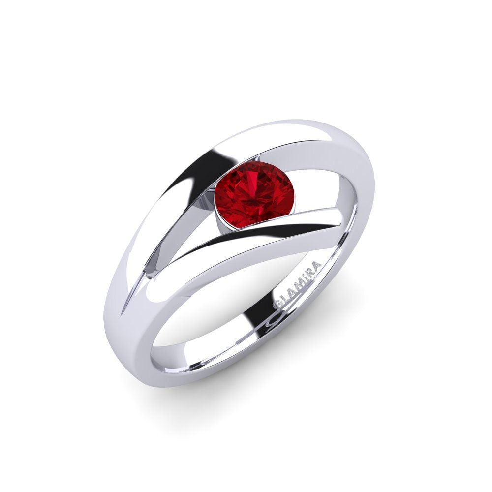 Red Zirconia Engagement Ring Clara 0.5crt