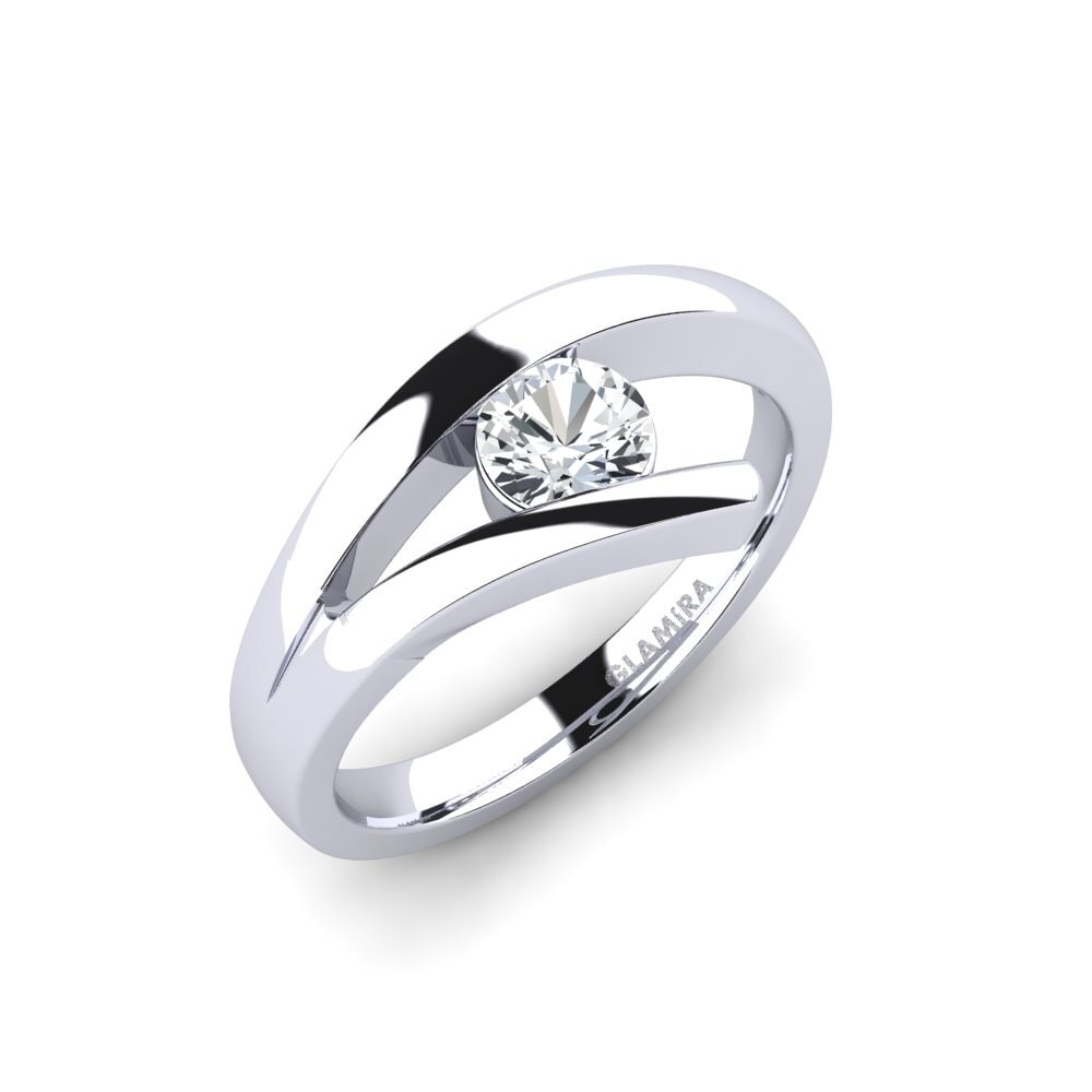 White Zircon Engagement Ring Clara 0.5crt