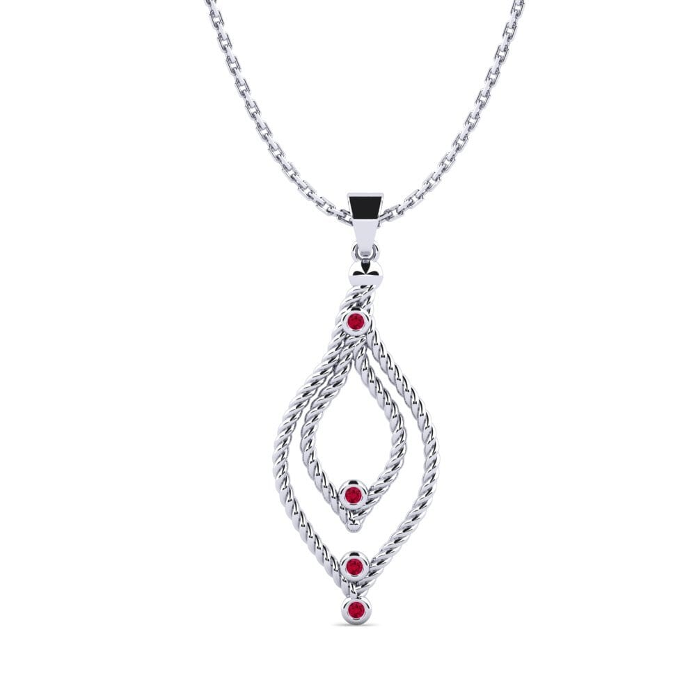 White Silver Ruby Women's Pendant Cohenill