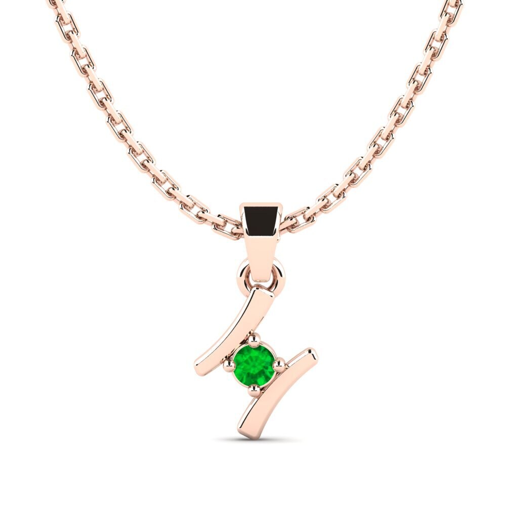 14k Oro Rosa Esmeralda Colgante de Mujer Criquet