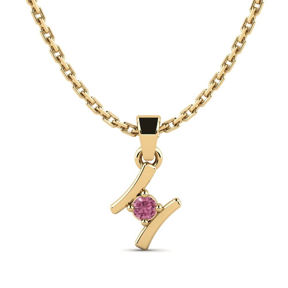 18k Oro Amarillo Granate Rhodolite Colgante de Mujer Criquet