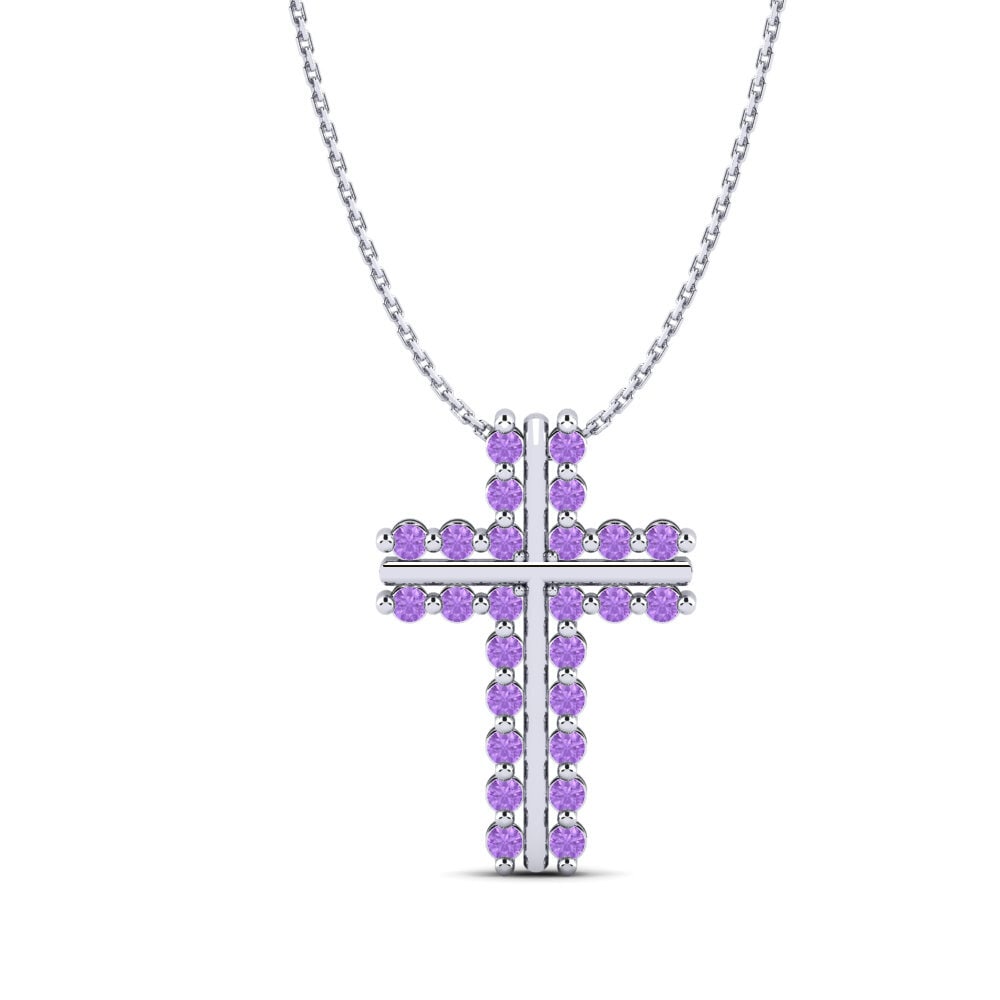 COLGANTES Plata 925 Amatista Cruz