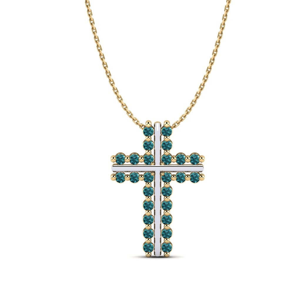 COLGANTES Diamante Azul Cruz