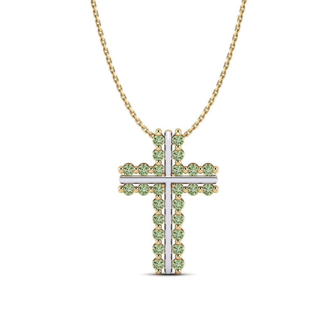 COLGANTES Diamante Verde Cruz