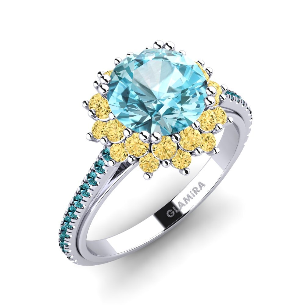 Circón Azul Anillo de compromiso Daffney 2.0 crt