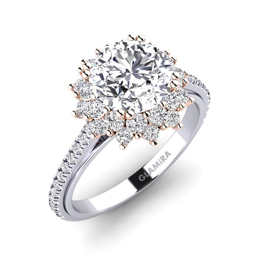 9ct White & Rose Gold Lab Grown Diamond Engagement Ring Daffney 2.0 crt
