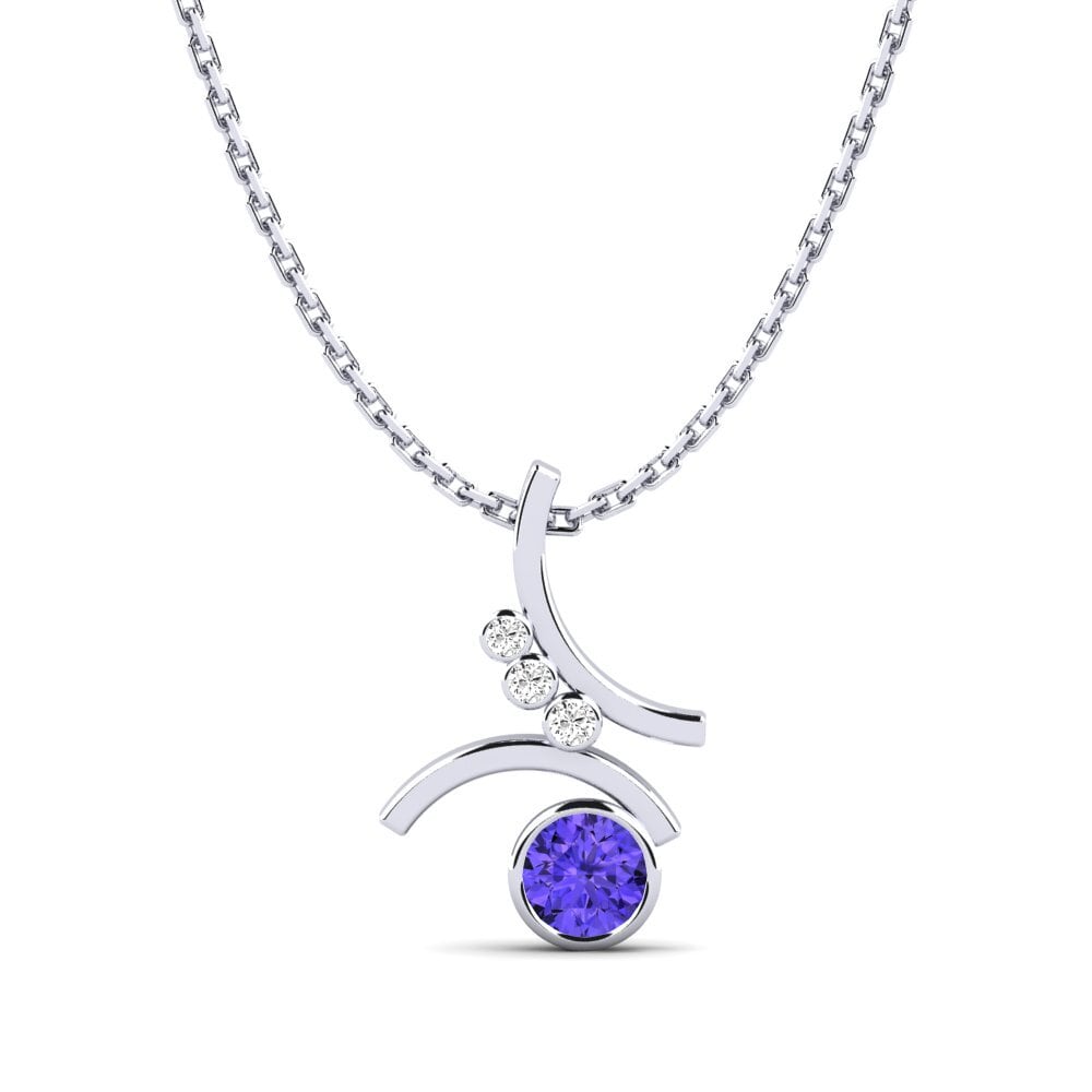 Tròn Đá Tanzanite Mặt dây chuyền nữ Daiki