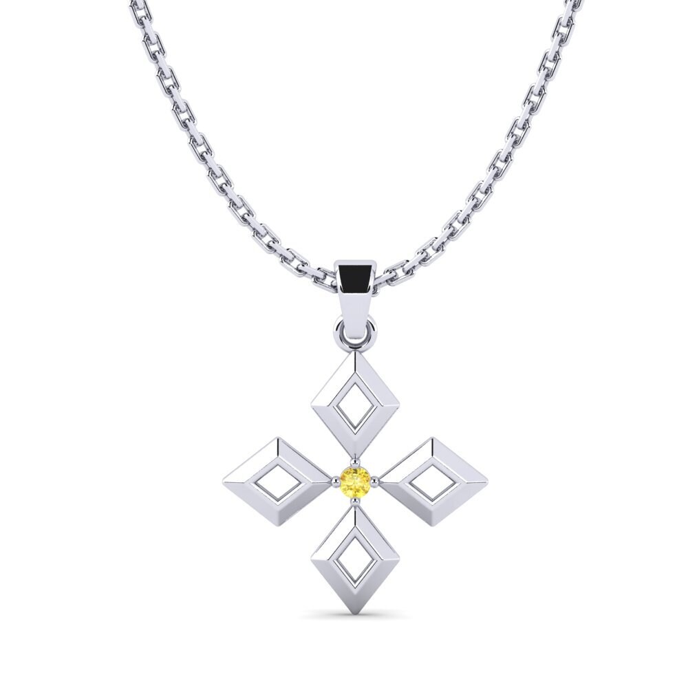 Zafiro amarillo Colgante de Mujer Deft