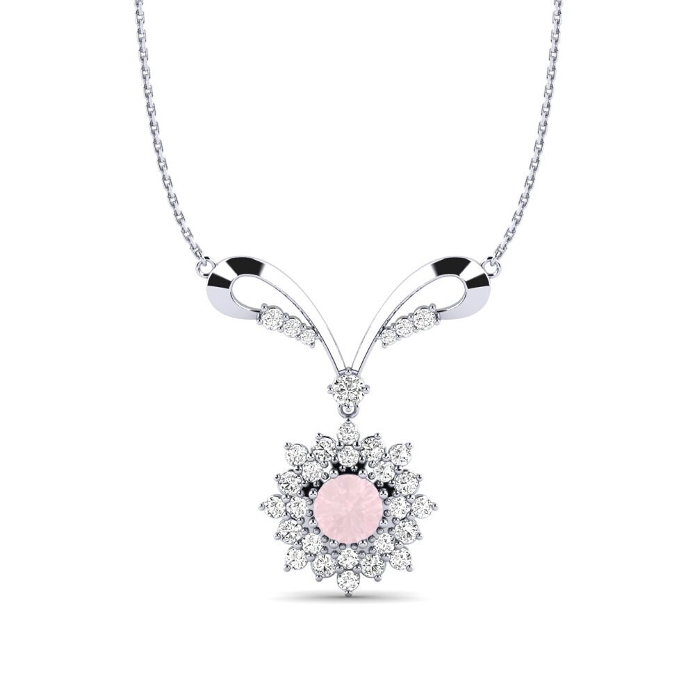 Quartzo Rosa Pingente Feminino Denisa