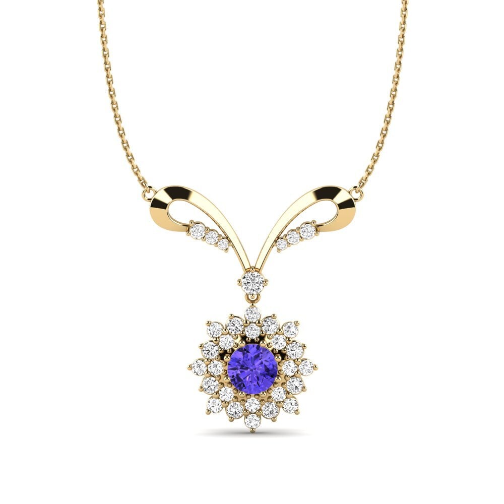 Gelbgold 585 Tansanit Damen halskette Denisa