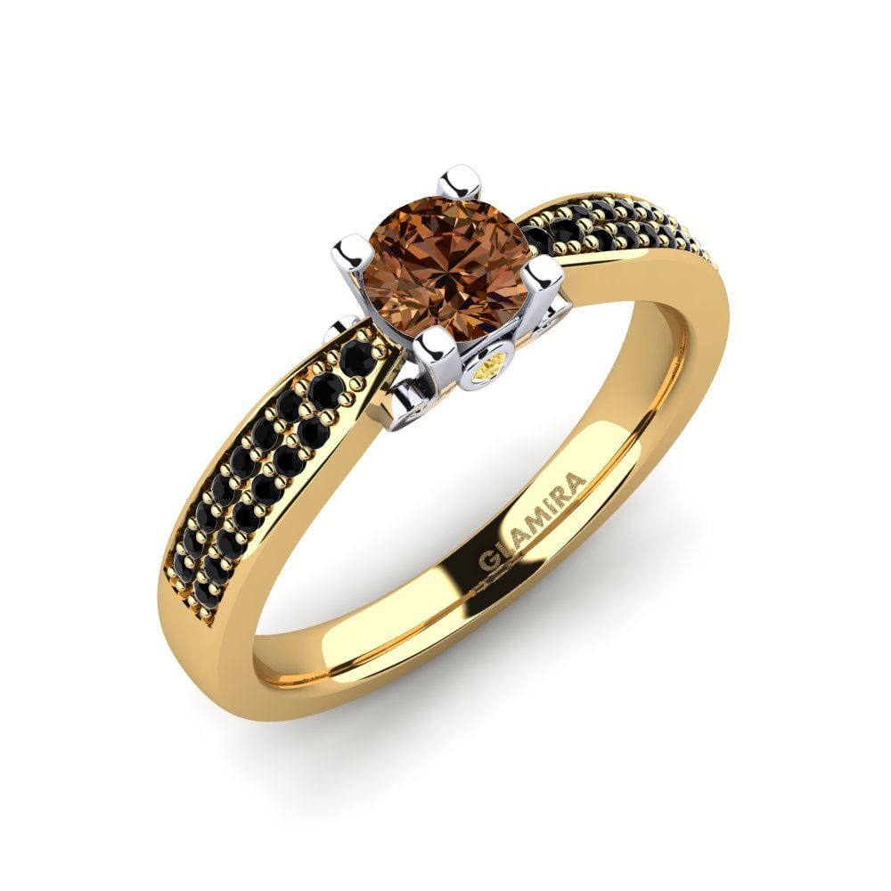18k Oro Amarillo & Blanco Anillo de compromiso Donielle