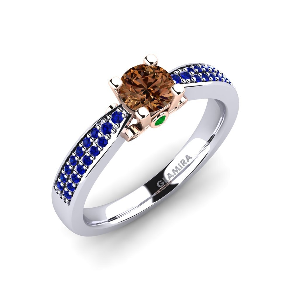 18K White & Rose Gold Brown Diamond Engagement Ring Donielle