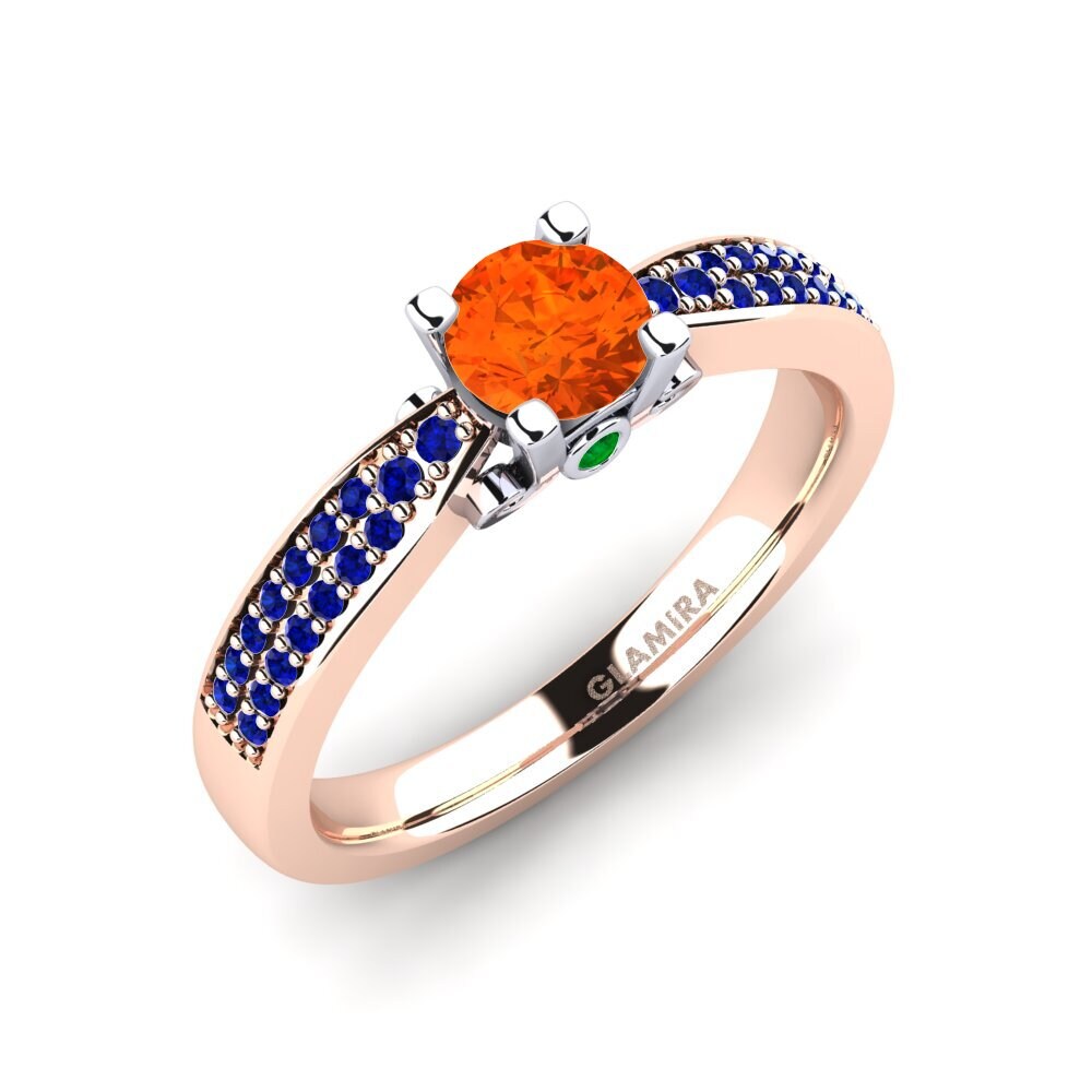 18K Rose & White Gold Fire-Opal Engagement Ring Donielle