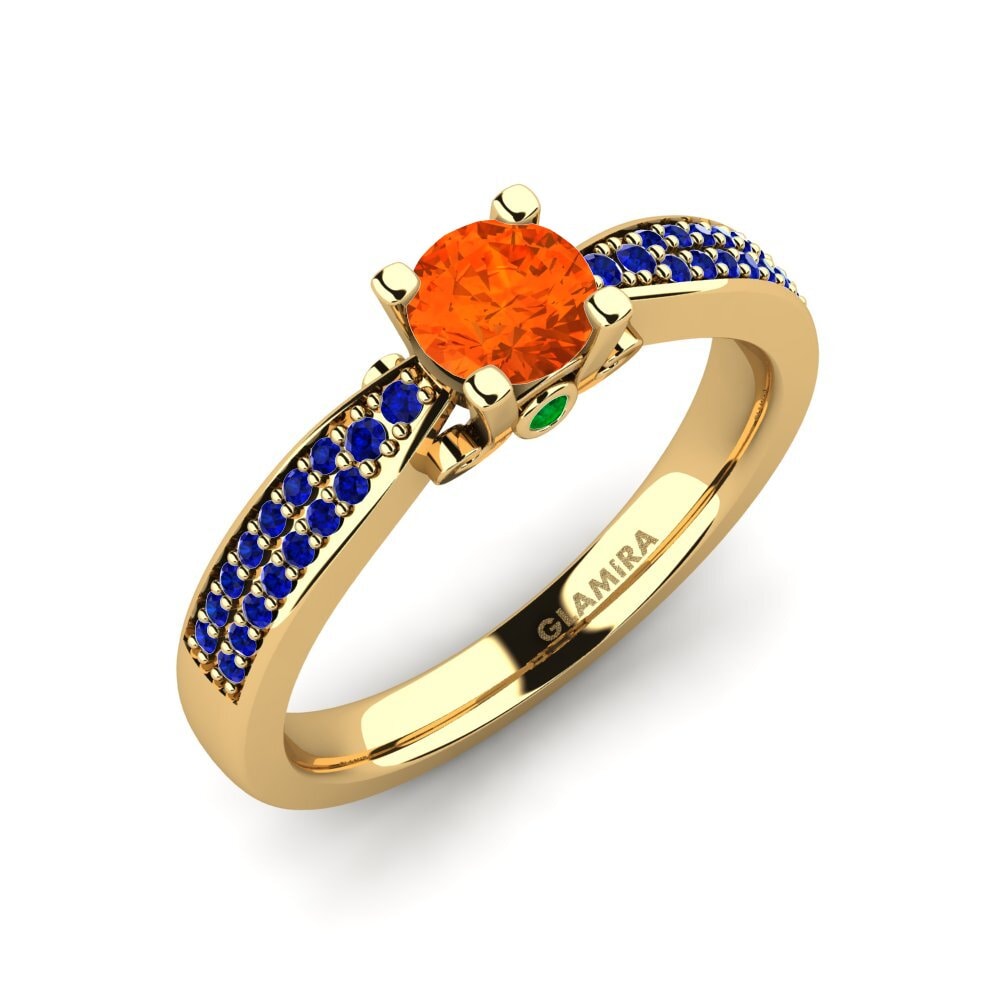 9ct Yellow Gold Fire Opal Engagement Ring Donielle