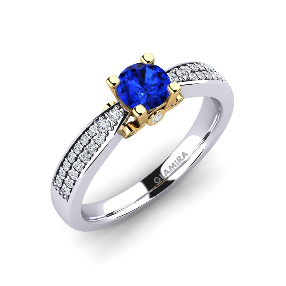 14ct White / Yellow Gold Sapphire (Lab Created) Engagement Ring Donielle