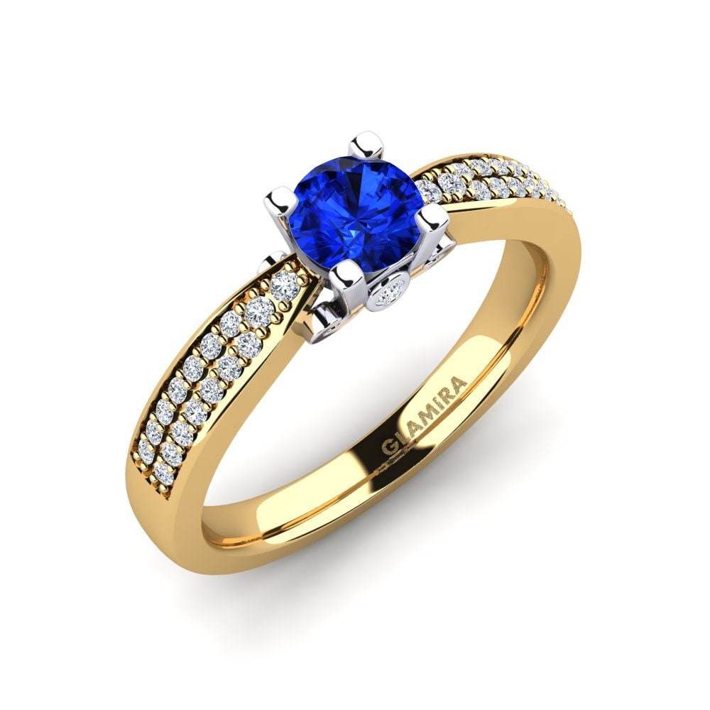 14ct Yellow / White Gold Sapphire (Lab Created) Engagement Ring Donielle