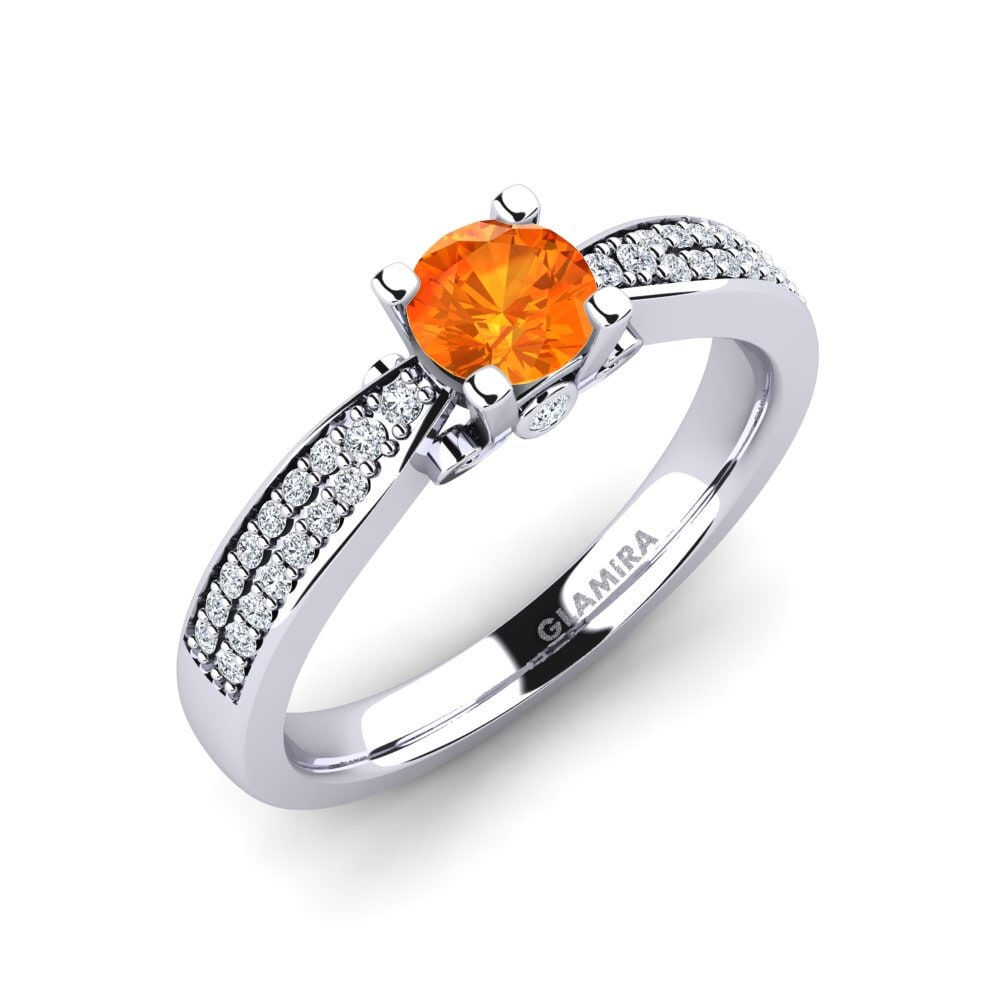 Orange Sapphire Engagement Ring Donielle