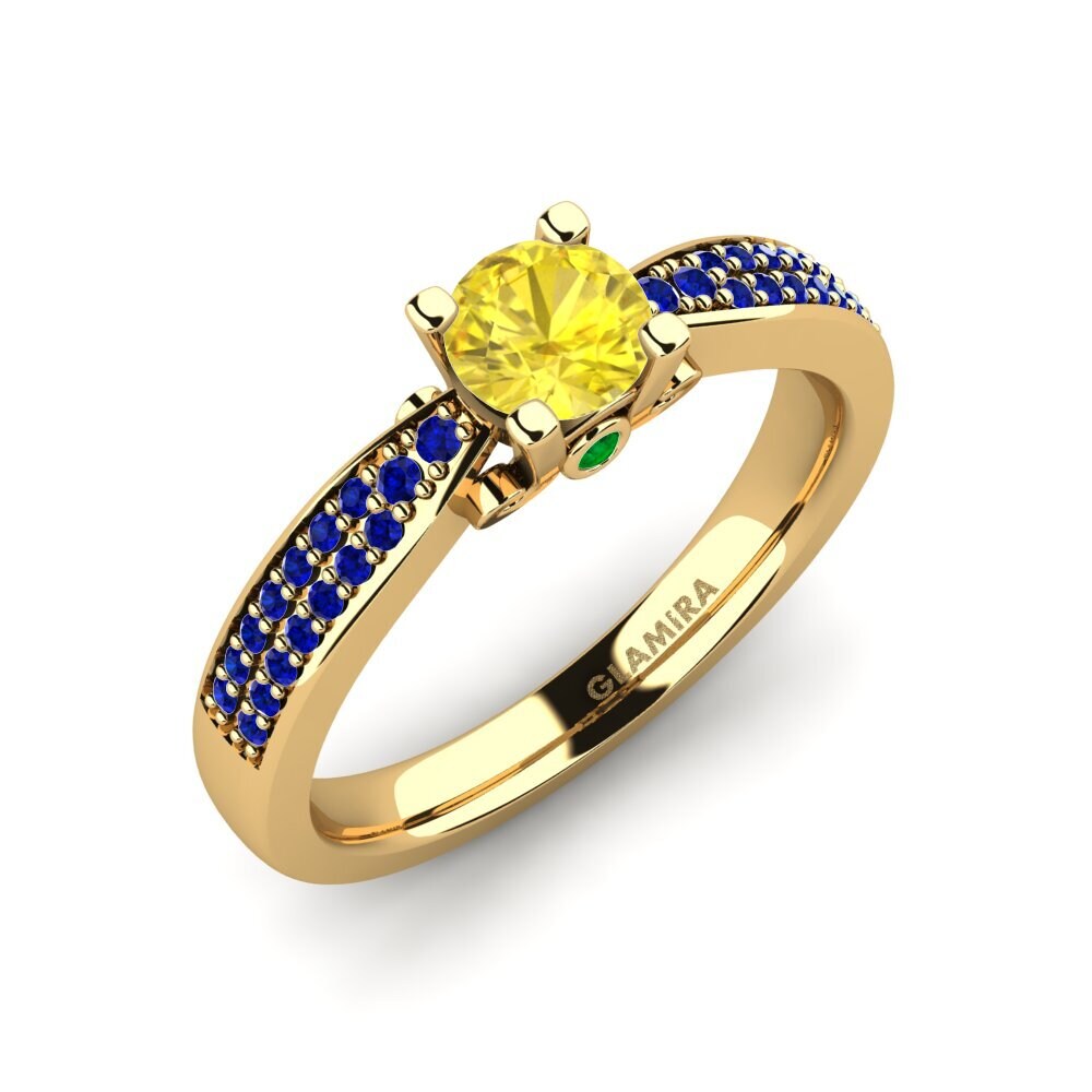14K Geel Goud Gele Saffier Verlovingsring Donielle