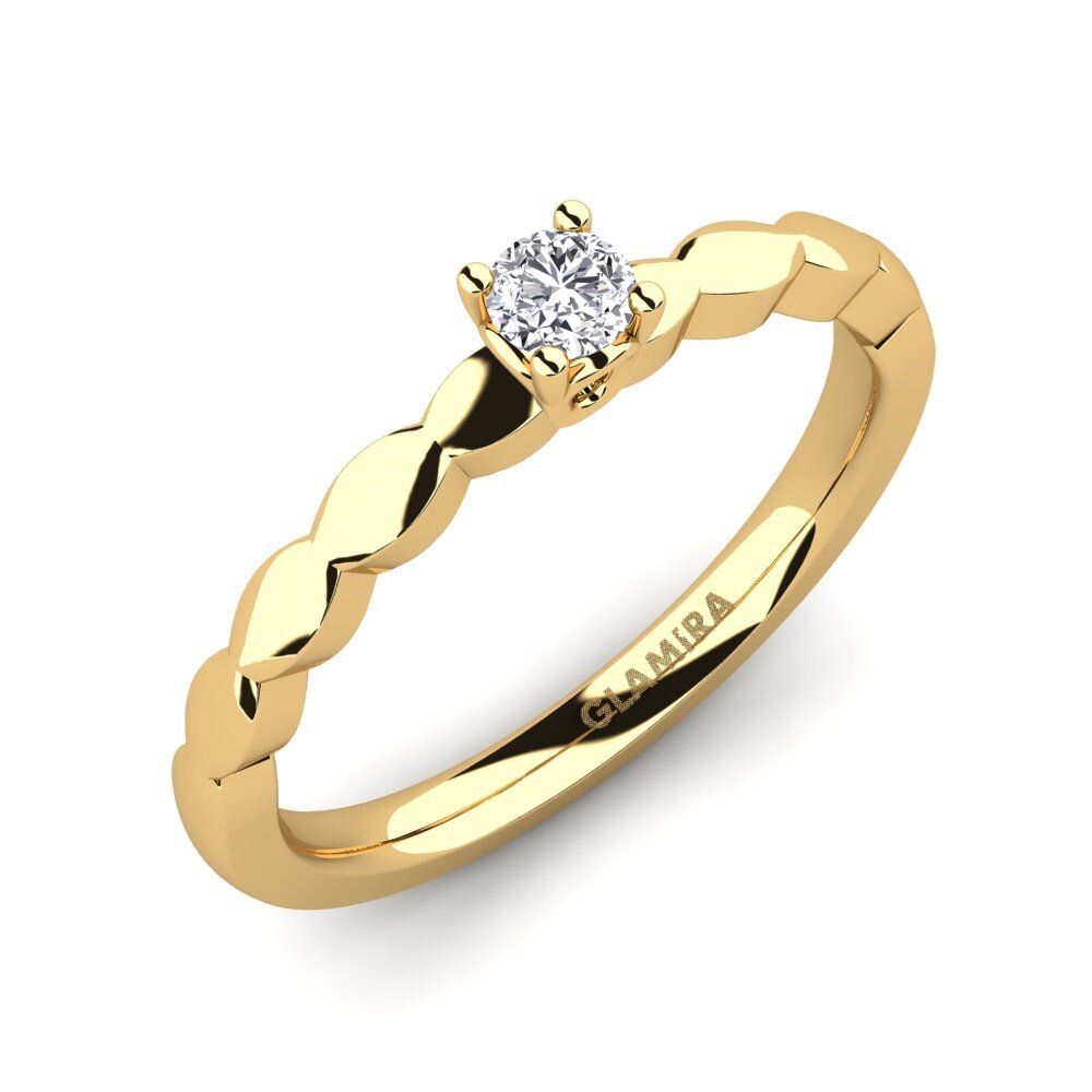 18k Oro Amarillo Moissanita Anillo de compromiso Effie 0.1 crt