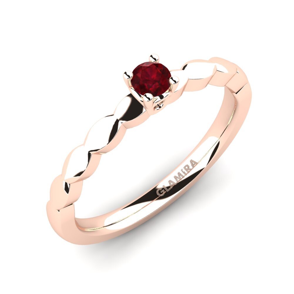 14ct Rose Gold Ruby Engagement Ring Effie 0.1 crt