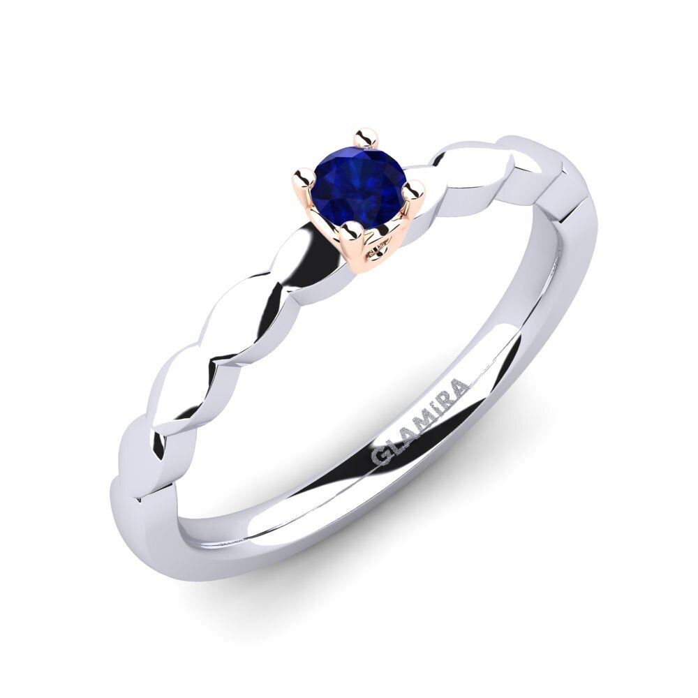 18ct White / Rose Gold Sapphire Engagement Ring Effie 0.1 crt