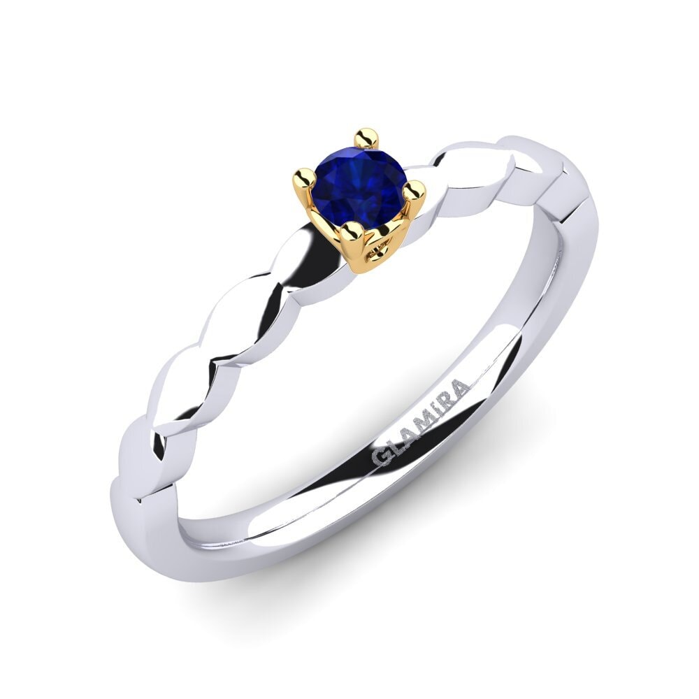 18ct White / Yellow Gold Sapphire Engagement Ring Effie 0.1 crt