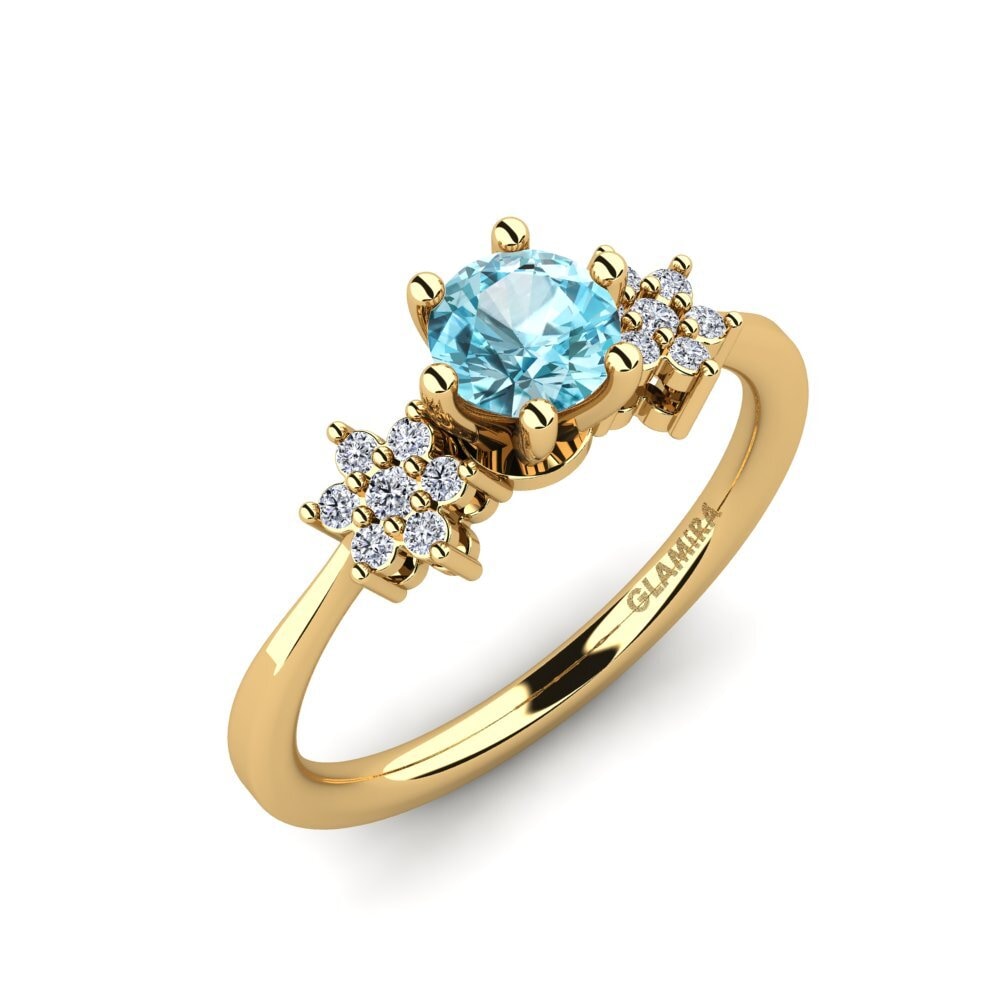 Blue Zircon Engagement Ring Eila