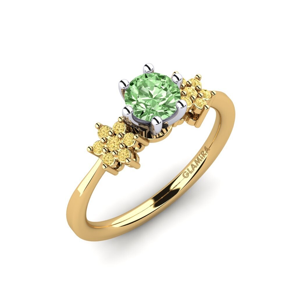 14k Oro Amarillo/Blanco Anillo de compromiso Eila